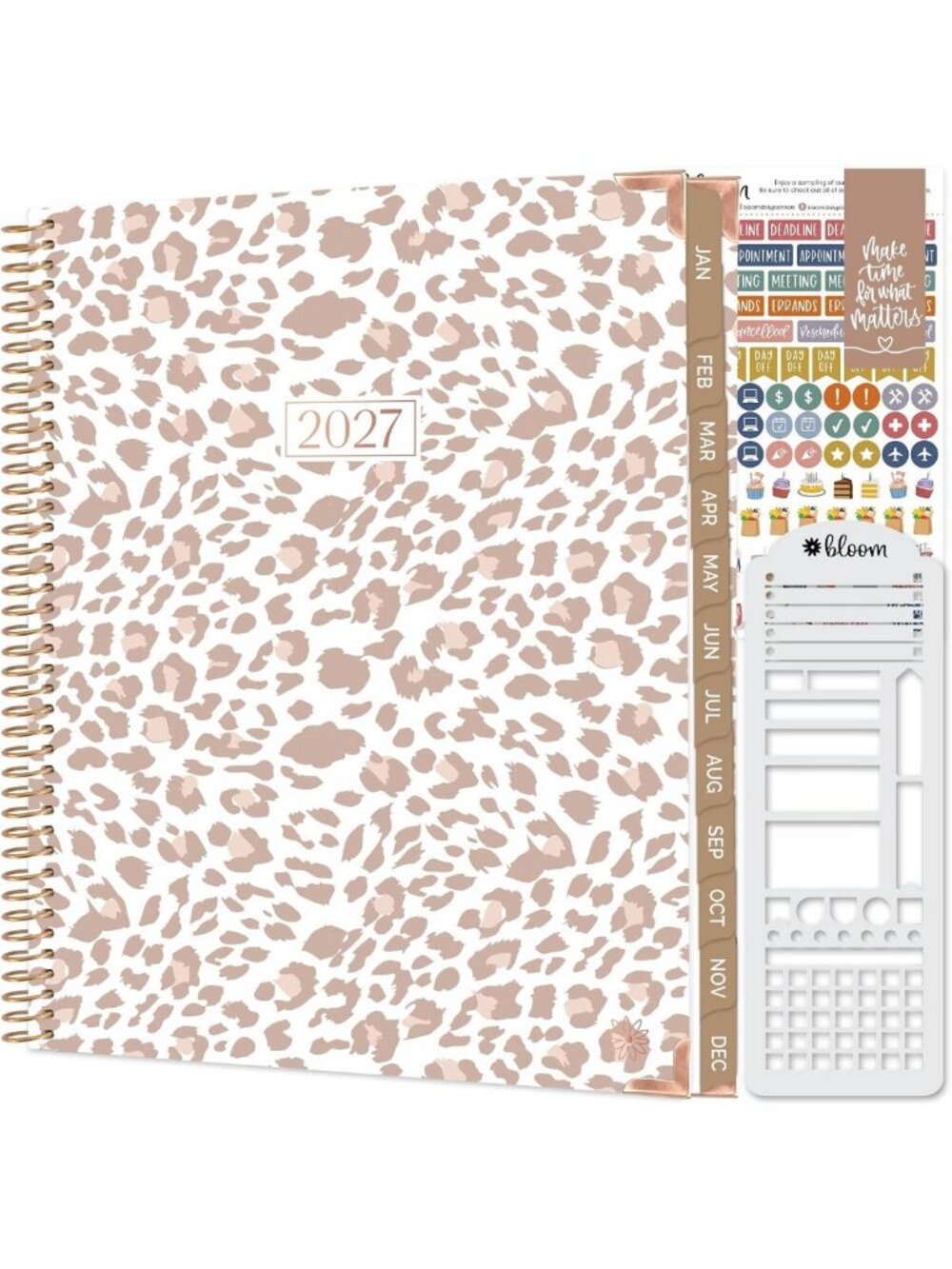 2027 Hardcover Planner & Stencil - 8.5” x 11" Goal Planner for Women, Monthly